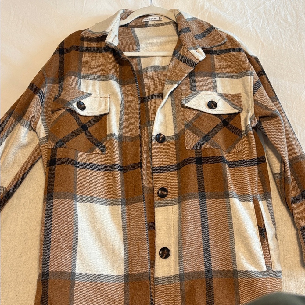 Blonde Flannel Shacket